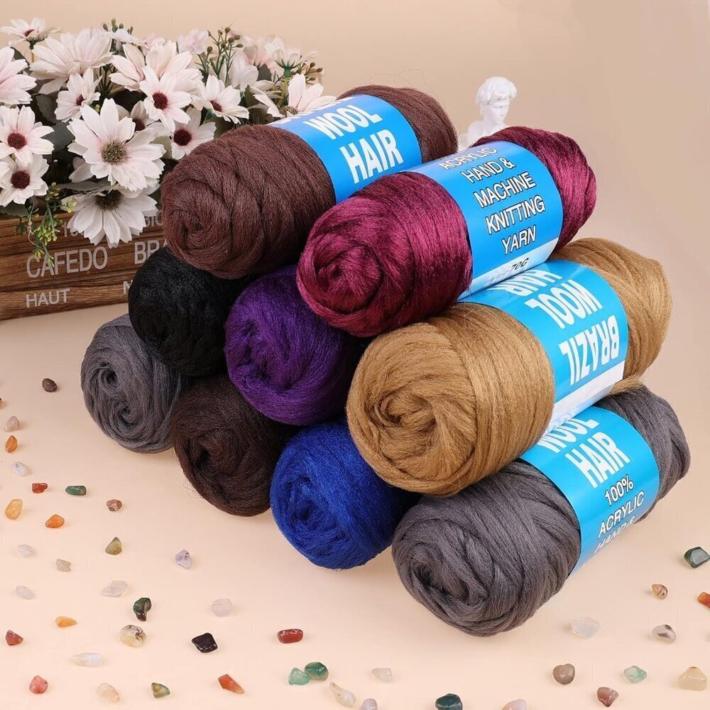 4 Roll Brazilian Wool Hair Acrylic Yarn for African Crochet Hair Jumbo Braid Sen - Picture 7 of 7